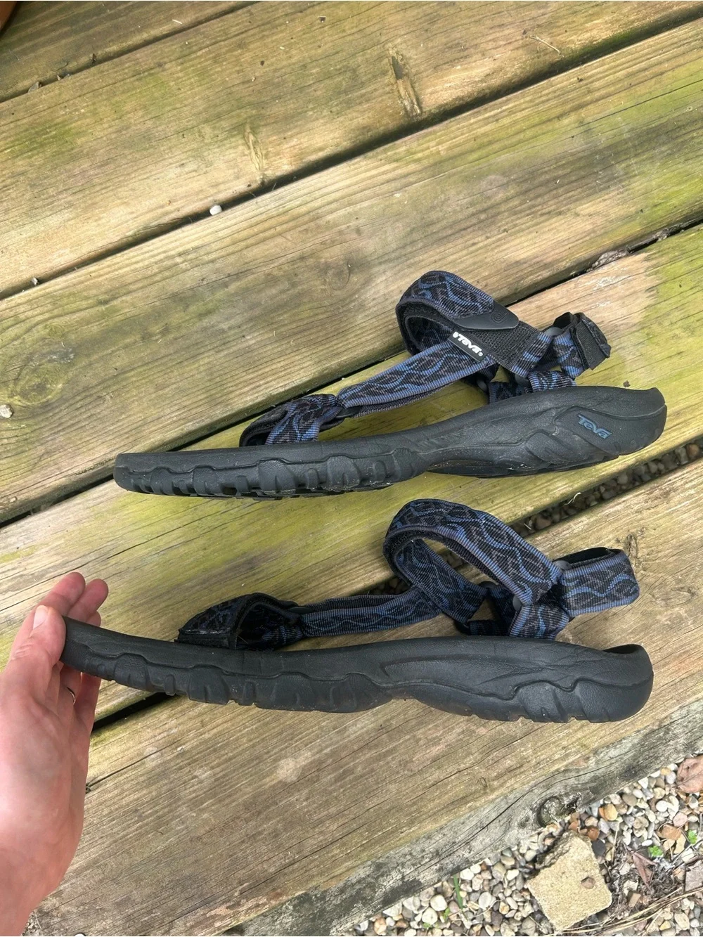 Men’s Teva Hurricane Sandals Wavy Trail Navy Strap Outdoor Hiking Waterproof